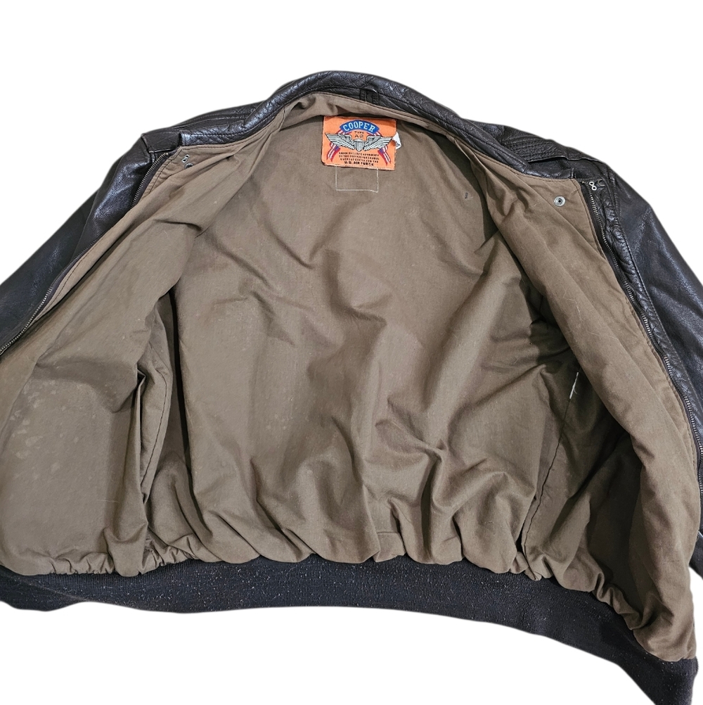 Cooper Men Large Type A-2 Flight Jacket Brown Leather US Air Force Archival Rare - Picture 4 of 8